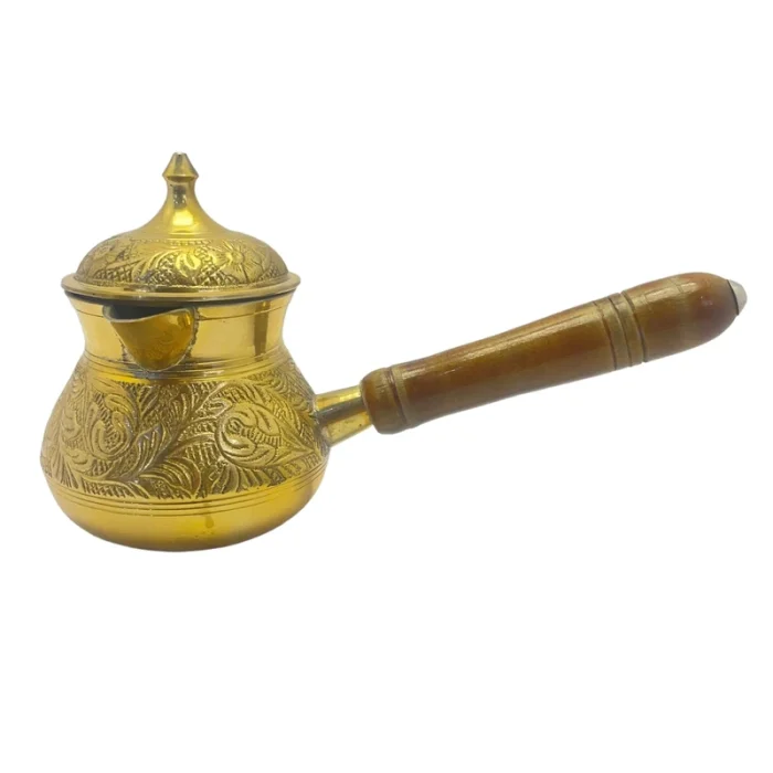 قهوه‌جوش مدل دله عربی با دسته چوبی