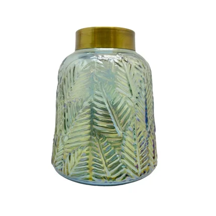 گلدان دکوری مدل طوقه برنجی طرح دار