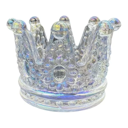 جاشمعی کریستال مدل کرون مناسب برای شمع وارمری با بدنه شفاف و براق