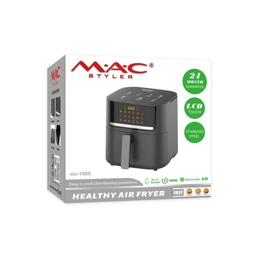 8fdbcd5eae2819733416e915566a218d سرخکن بدون روغن مک استایلر با ظرفیت ۶ لیتر و تایمر قابل تنظیم