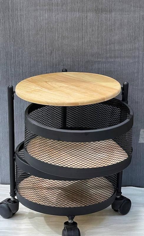 سبد سیب زمینی پیاز 2طبقه (1) سبد نگهداری مواد غذایی خشک با تهویه مناسب و چرخ دار