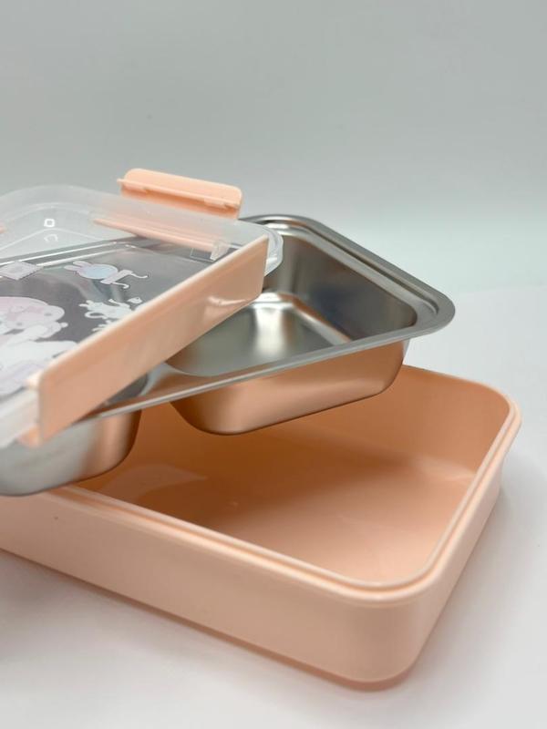 ظرف غذای کودک کرومی کد ۷۸ (2) ظرف غذای کودک کرومی با دو بخش مجزا و درب شفاف