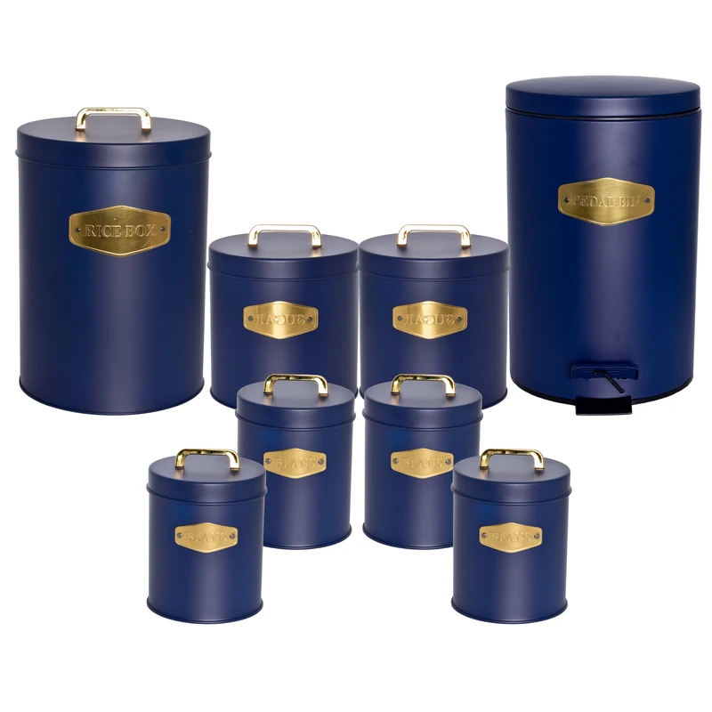 پاسماوری ۸ پارچه بی.وی.کی مدل رویال کد B.V.K 822591 (6) ست کامل پاسماوری ۸ پارچه بی.وی.کی مدل رویال با رنگ سرمهای و پلاک طلایی